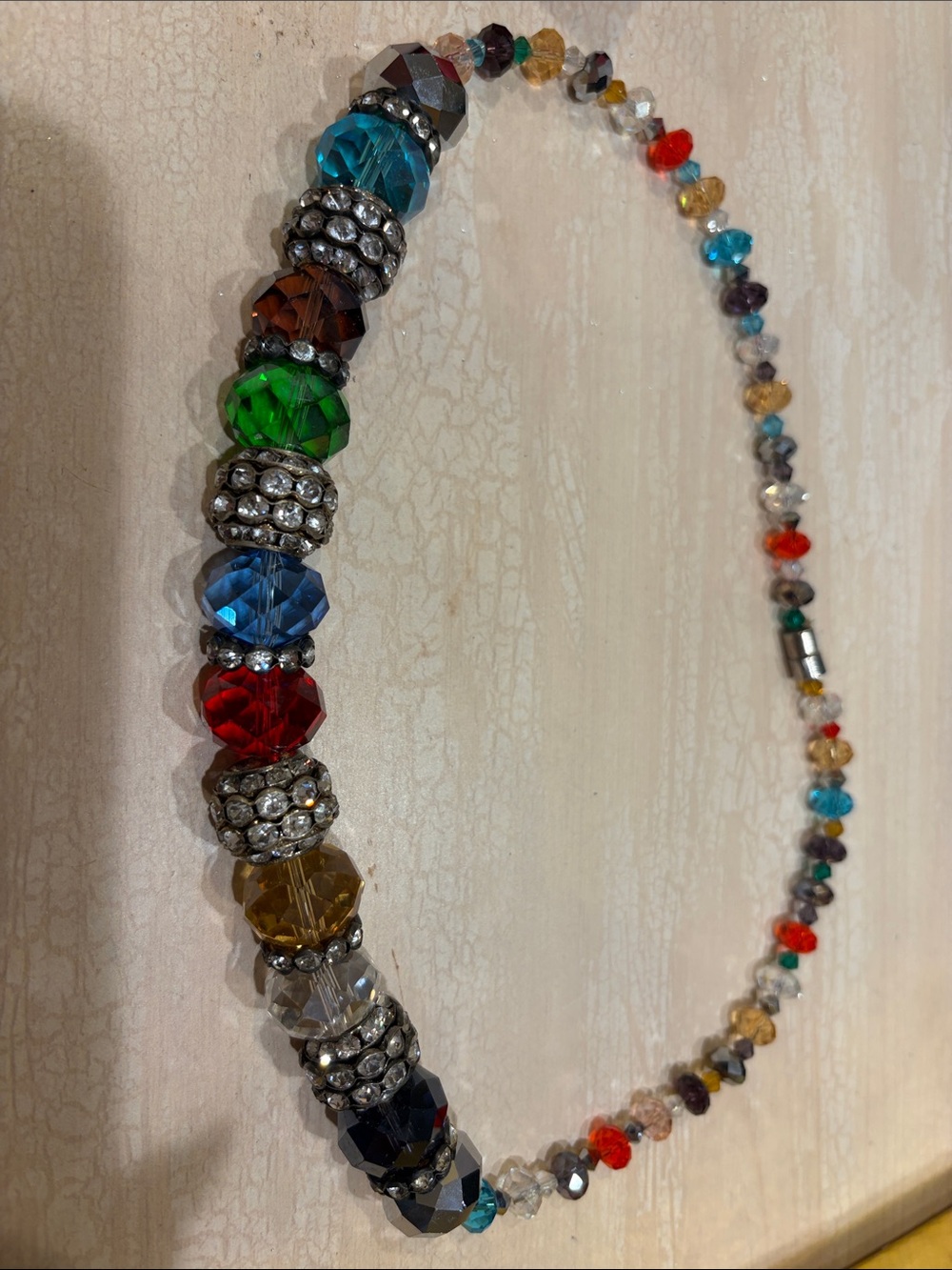 Multicolor Crystal Beaded Choker Necklace - Sparkling Statement